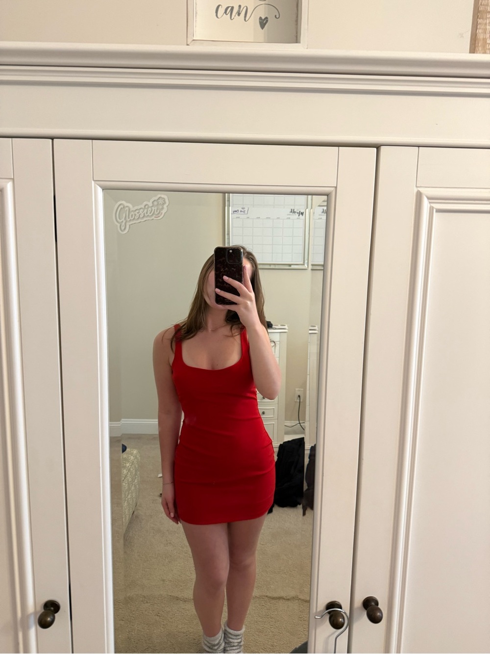 Zara Red Scoop Neck Mini Dress